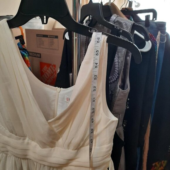 NEW ! Happy Rose Long Bridesmaid Dress Party Flower Girl White Size 18 - Picture 3 of 4